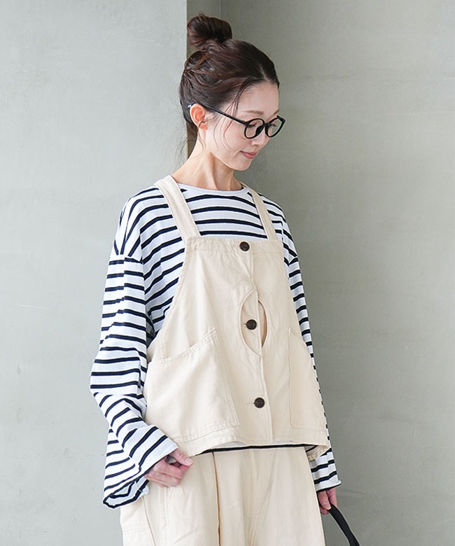 SALE 20%OFF】tumugu(ツムグ) ソフトライト帆布ベスト レディース