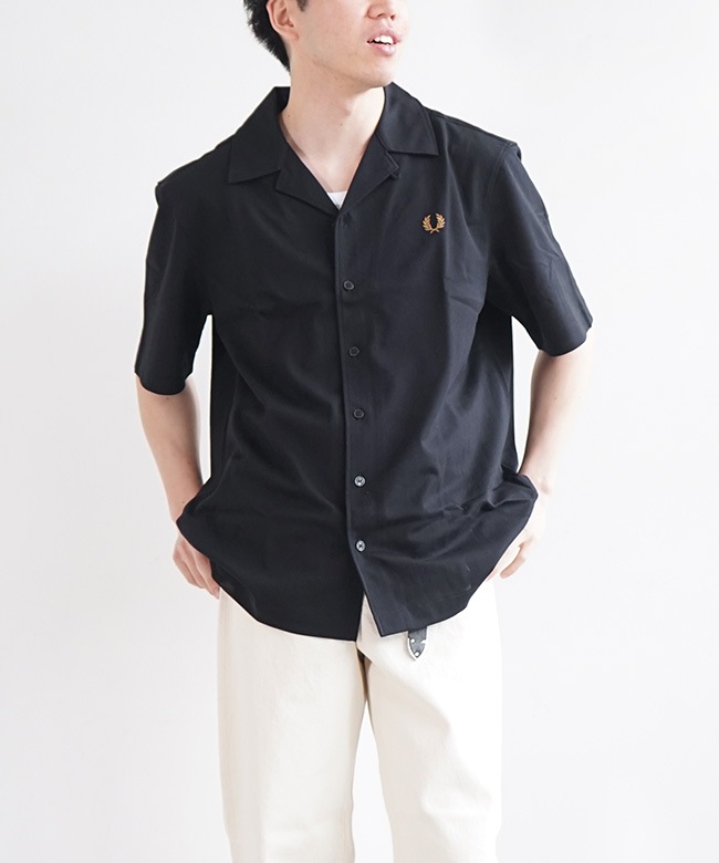 FRED PERRY(フレッドペリー) Compress Mesh Revere Collar Shirt コン