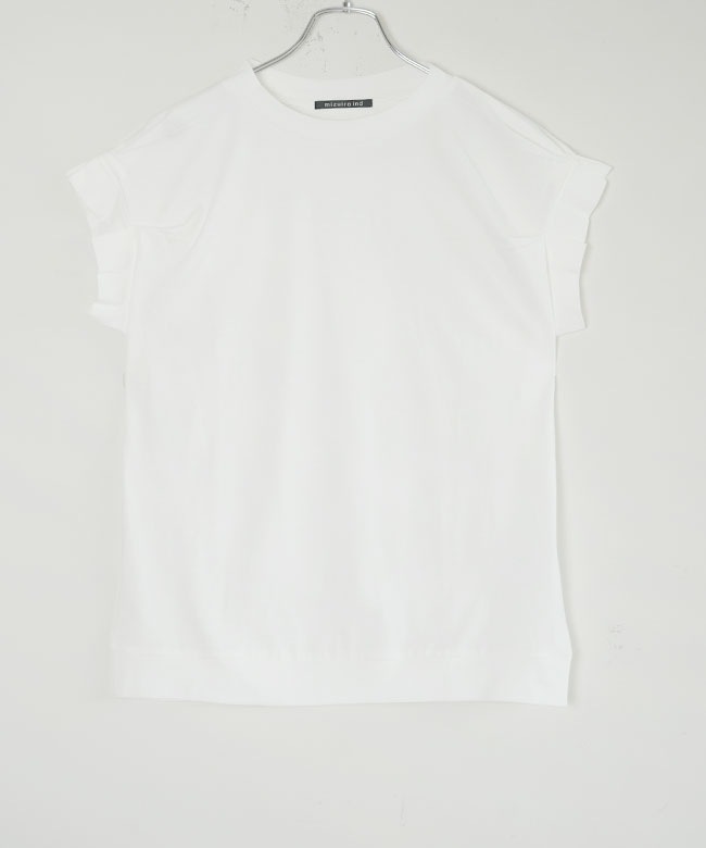 SALE 30%OFF】mizuiro ind(ミズイロインド)フリルスリーブクルーネック 