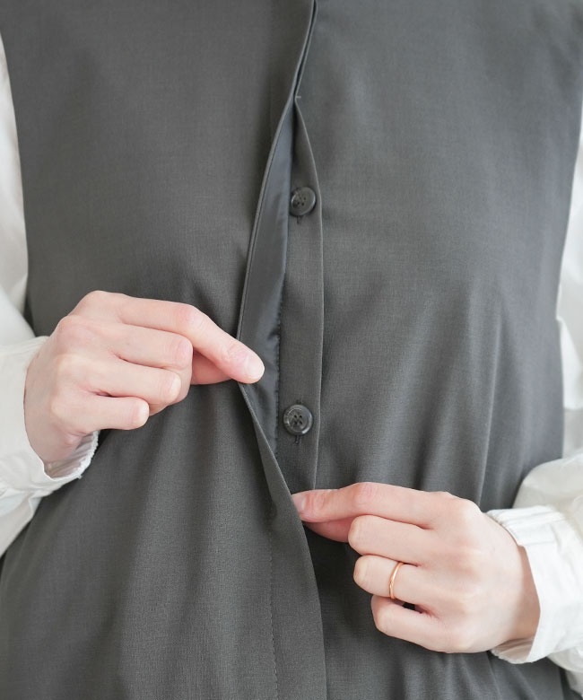 1-250021]mizuiro ind(ミズイロインド) front fly cocoon gilet