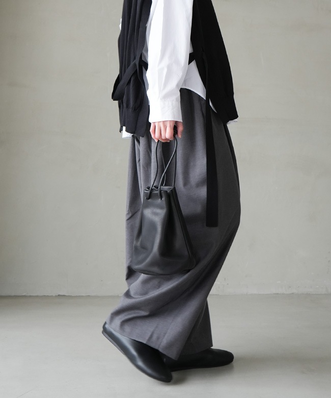 ◇[2-260051]mizuiro ind(ミズイロインド) wide tuck PT /ワイドタック