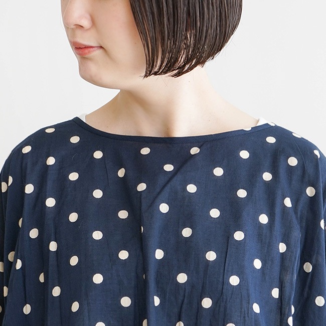 新品タグ付き SOIL ソイル ドットプリントギャザースモック SOIL(ソイル)CO VOILE DOT PRINT GATHERED SMOCK/ドットプリント