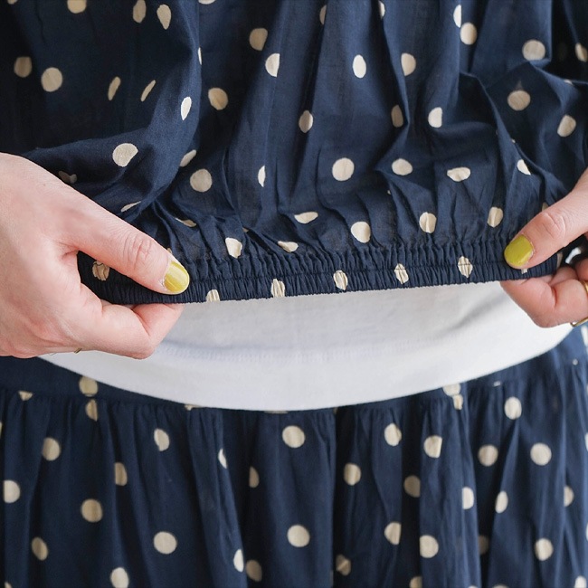 ◇[NSL22012]SOIL(ソイル)CO VOILE DOT PRINT GATHERED SMOCK/ドット