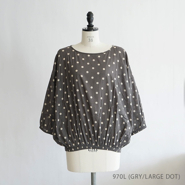 NSL22012]SOIL(ソイル)CO VOILE DOT PRINT GATHERED SMOCK/ドット 