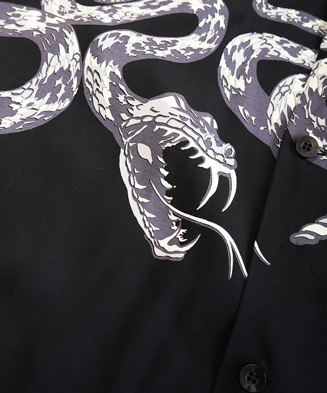 GL39440]gold(ゴールド) “MONOTONE RATTLE SNAKE” OPEN SHIRT
