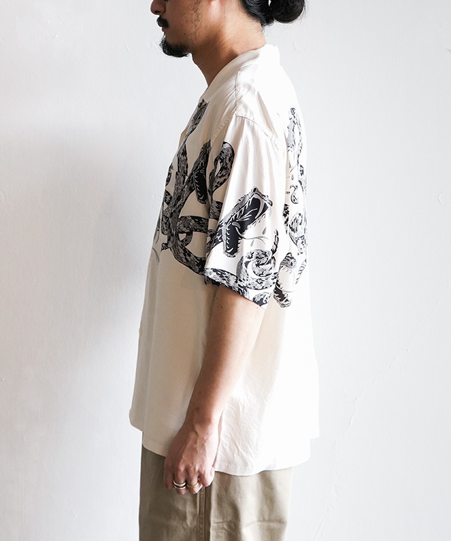 gold(ゴールド) “MONOTONE RATTLE SNAKE” OPEN SHIRT モノトーンラトル