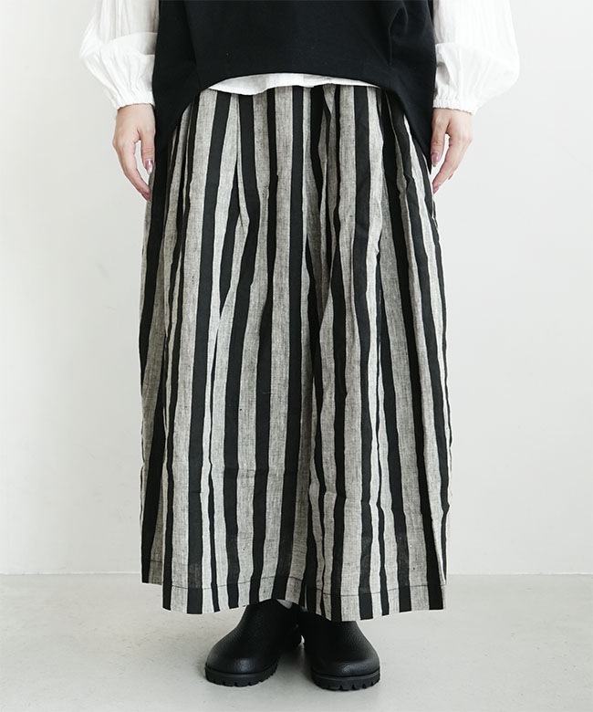 SALE 50%OFF】blue willow(ブルーウィロー) リネンストライプタックス