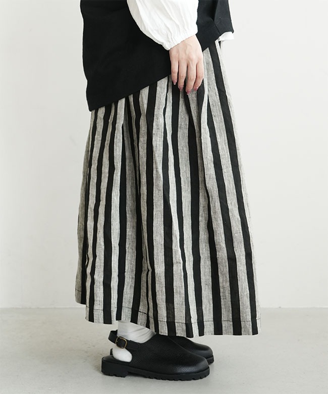 SALE 50%OFF】blue willow(ブルーウィロー) リネンストライプタックス