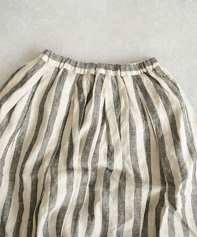 SALE 50%OFF】blue willow(ブルーウィロー) リネンストライプタックス