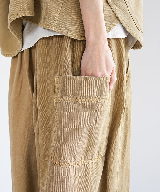 TB25431]tumugu(ツムグ) ソフトライト帆布パンツ レディース ボトムス