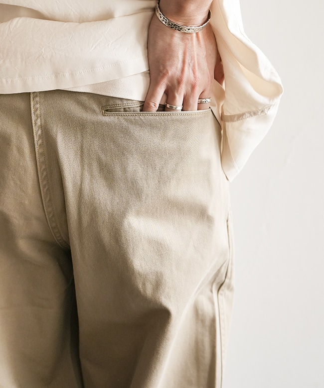 チノ　ワイドベルボトムパンツ　ワイドパンツ　キャメル GL42426]gold(ゴールド) SELVEDGE WEAPON WIDE TROUSERS
