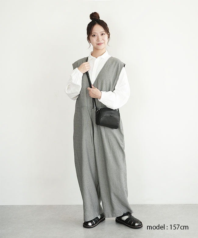 blue willow グレーオールインワン SALE 20%OFF】[01EUP14263]blue willow(ブルーウィロー) リネン
