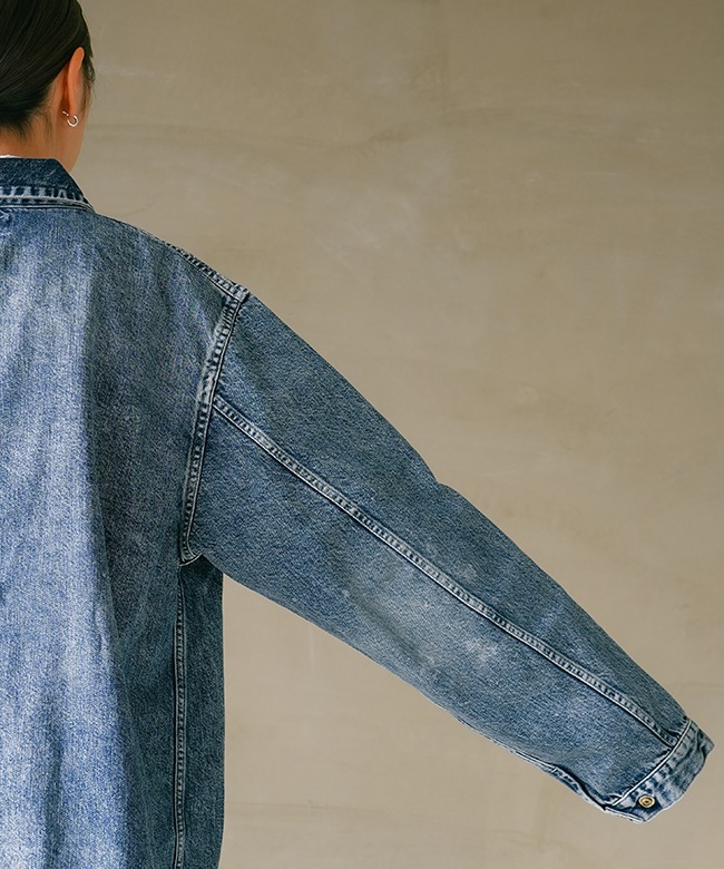 SALE 50%OFF】tsuzuli(ツヅリ) COVERALLS JACKET INDIGO DENIM(ACID