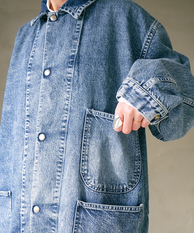 tsuzuli カバーオールジャケット　indigo fade 値下げ中 SALE 40%OFF】tsuzuli(ツヅリ) COVERALL JACKET(カバーオール