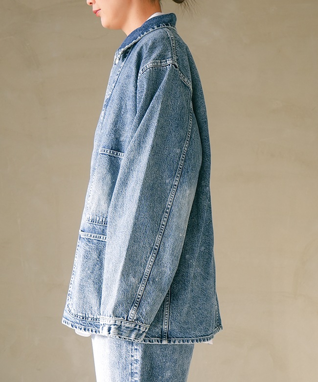 SALE 50%OFF】tsuzuli(ツヅリ) COVERALLS JACKET INDIGO DENIM(ACID