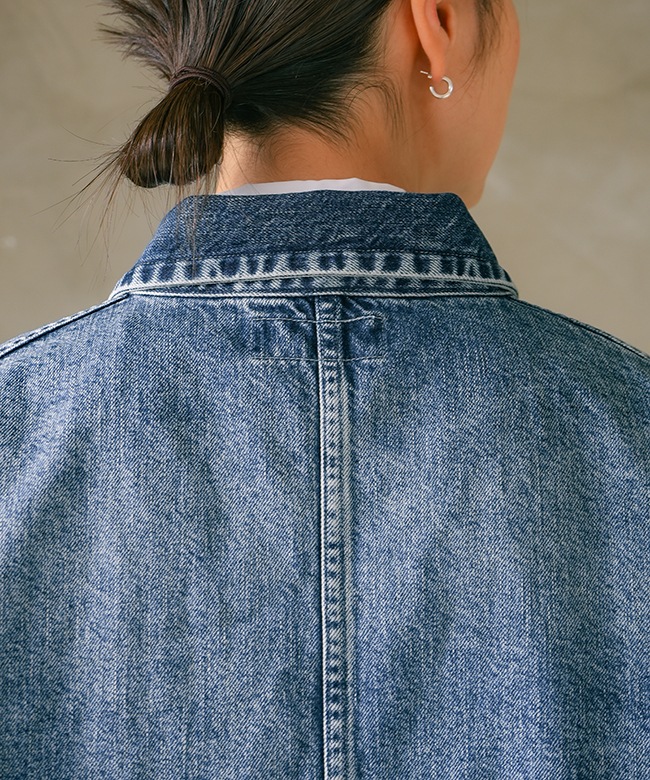 SALE 50%OFF】tsuzuli(ツヅリ) COVERALLS JACKET INDIGO DENIM(ACID