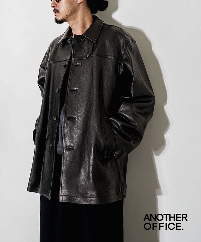 ANOTHER OFFICE(アナザーオフィス) Leather Car Coat レザーカーコート