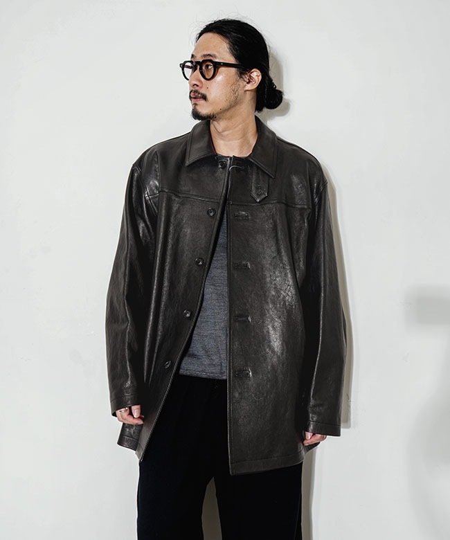 ANOTHER OFFICE(アナザーオフィス) Leather Car Coat レザーカーコート