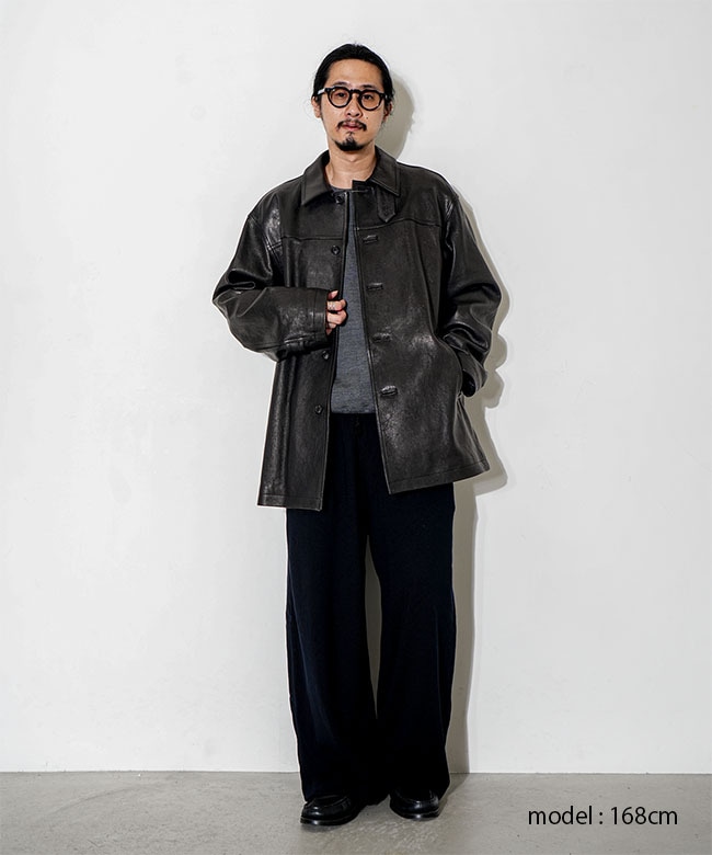 ANOTHER OFFICE(アナザーオフィス) Leather Car Coat レザーカーコート