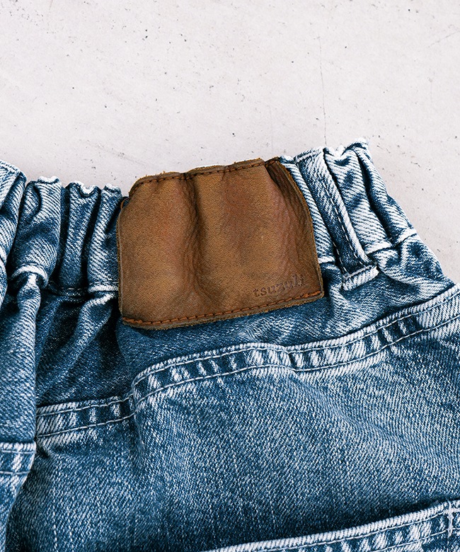 D12500]tsuzuli(ツヅリ) EZ 5P PANTS INDIGO DENIM (ACID WASH) パンツ