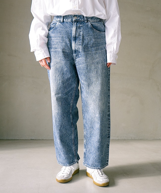 D12500]tsuzuli(ツヅリ) EZ 5P PANTS INDIGO DENIM (ACID WASH) パンツ