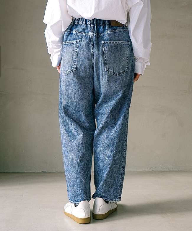 D12500]tsuzuli(ツヅリ) EZ 5P PANTS INDIGO DENIM (ACID WASH) パンツ