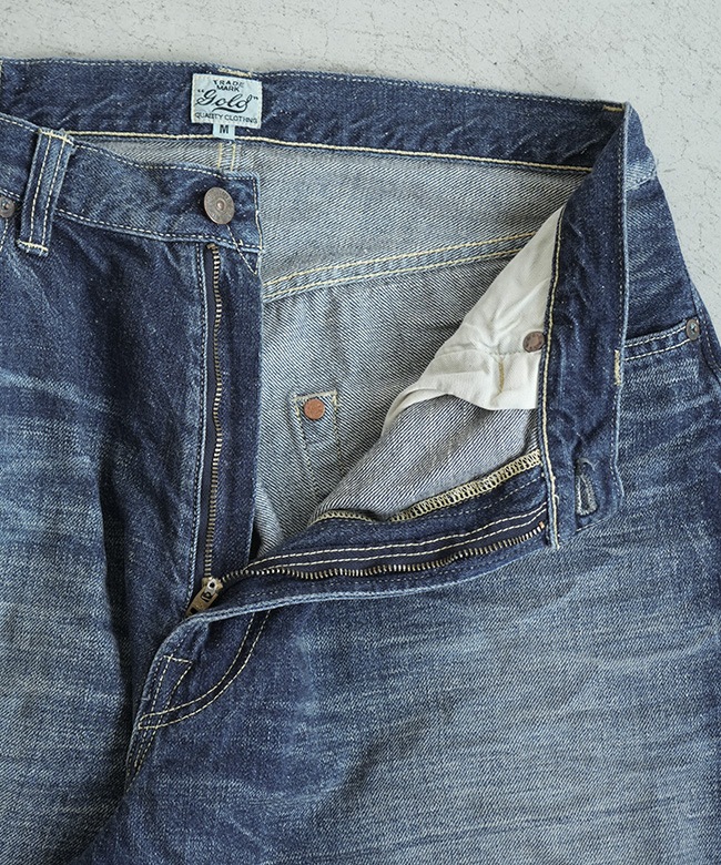 gold(ゴールド)RECYCLED WASTE SUVIN COTTON YARN 11.5oz. DENIM