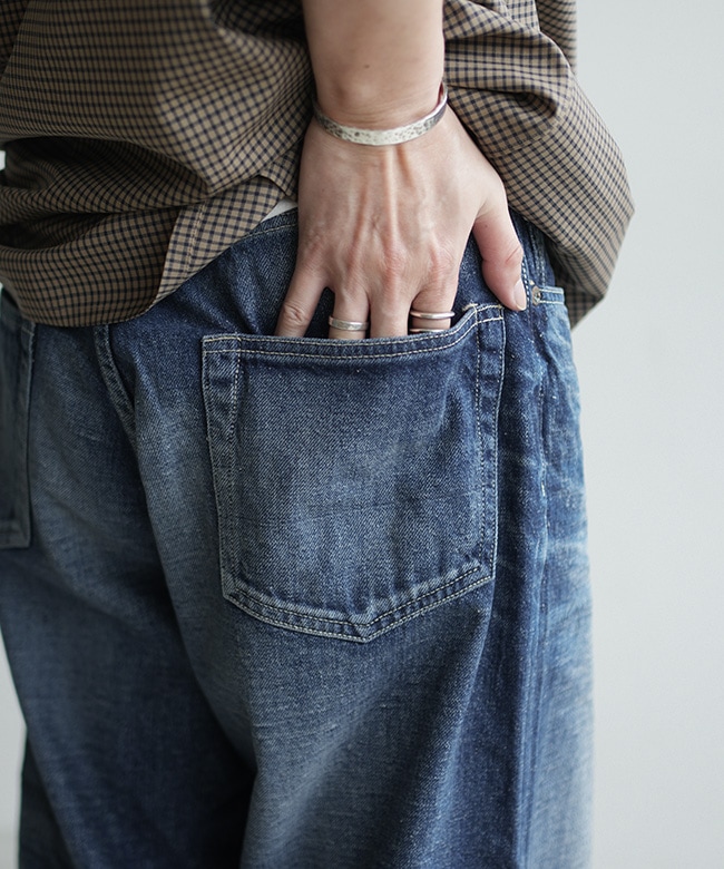 gold(ゴールド)RECYCLED WASTE SUVIN COTTON YARN 11.5oz. DENIM