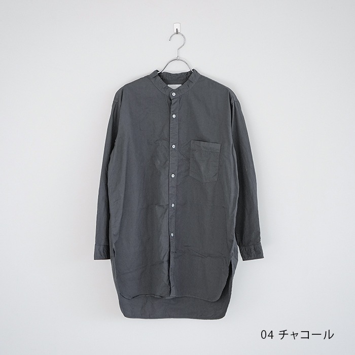 SALE 50%OFF】[R39404]RINEN(リネン) 0/1ツイルスタンドカラーロング 