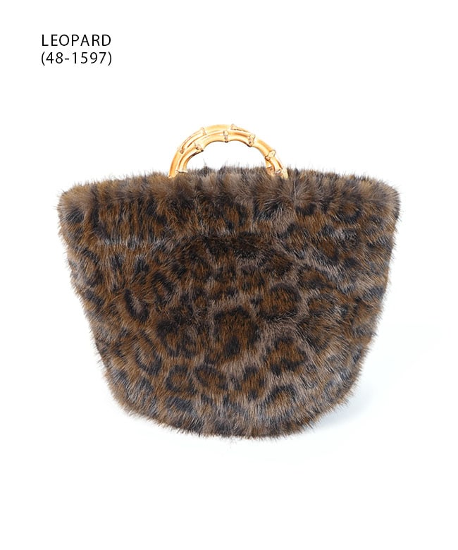 EARTH MADE(アースメイド)バンブーハンドルのフェイクファートート FUR