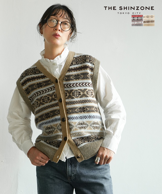THE SHINZONE(ザ シンゾーン) FAIR ISLE VEST フェアアイルベスト