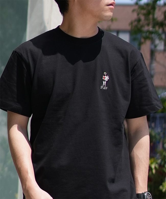 【L】韓国  Man×WILDSIDE Tシャツ ロゴ刺繍 黒　おまけ付 L】韓国 Man×WILDSIDE Tシャツ ロゴ刺繍 黒 おまけ付 WILDSIDE YOHJI