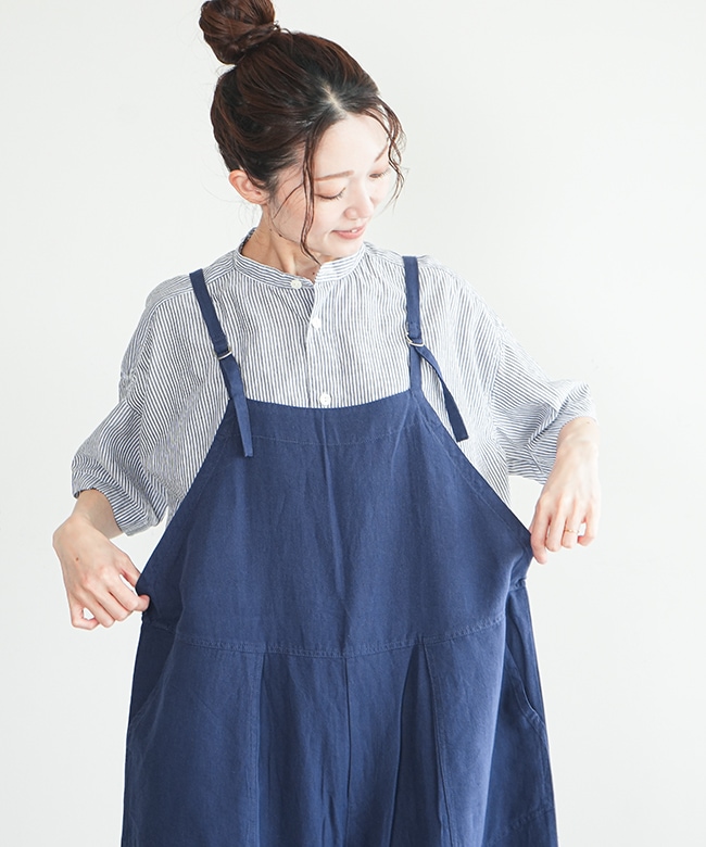 NATURAL LAUNDRY 綿麻リヨセルTガウチョサロペット NATURAL LAUNDRY｜【30％OFF】綿麻リヨセルTガウチョサロペット