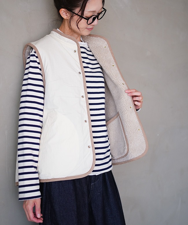 7254V-001]NATURAL LAUNDRY(ナチュラルランドリー)ボアリバーシブル