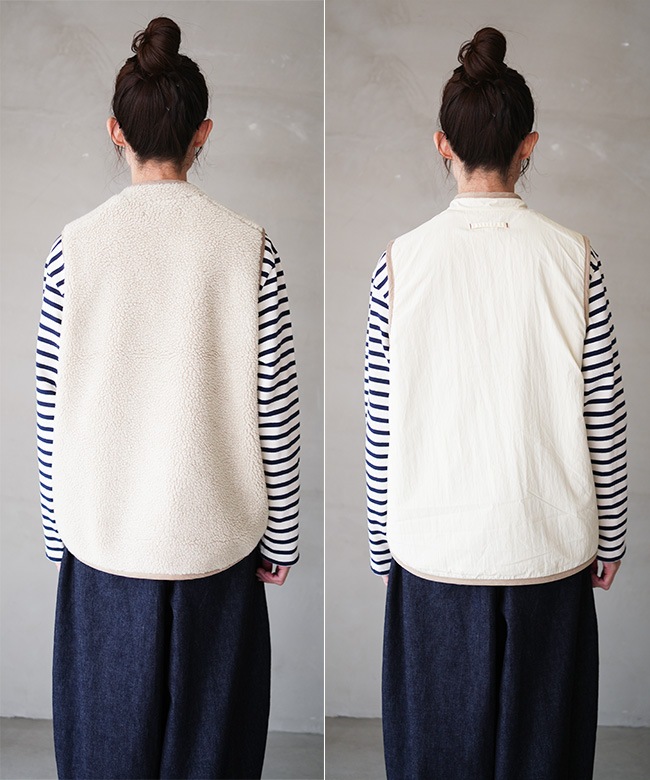 7254V-001]NATURAL LAUNDRY(ナチュラルランドリー)ボアリバーシブル