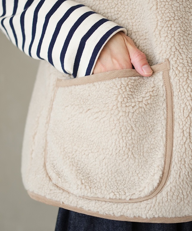 【未使用品】ナチュラルランドリー リバーシブルベスト　ボア　パイピング SALE 20%OFF】[7254V-001]NATURAL LAUNDRY(ナチュラルランドリー)ボア