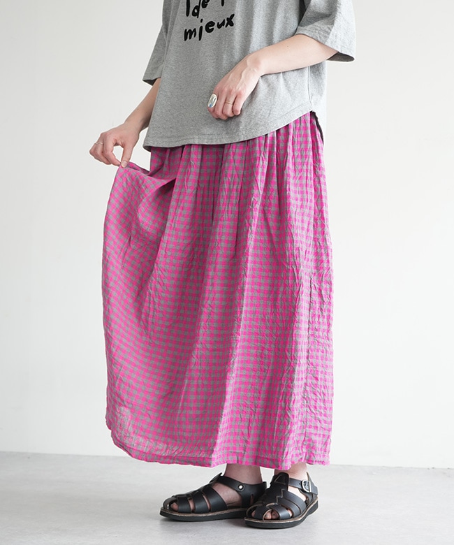 ICHI Antiquites 綿麻スカート ICHI Antiquites ICHI Antiquite's イチアンティークス ギャザー