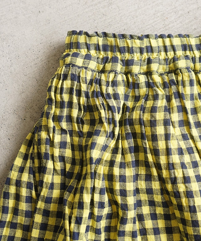 ICHI Antiquités チェック柄ロングスカート　麻 ICHI Antiquites リネンタータンチェックスカート | rirerirerire