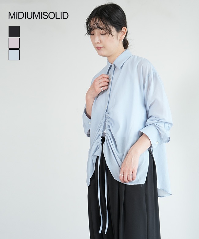 MIDIUMISOLID(ミディウミソリッド) drawstring shirt ドローストリング