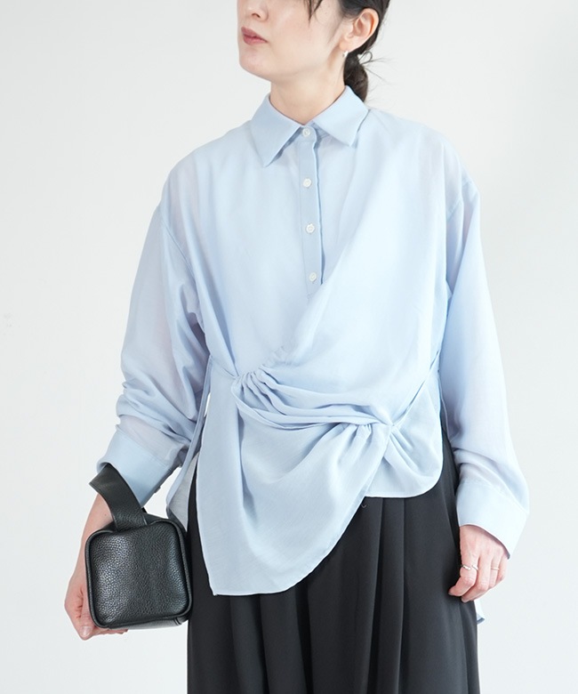 MIDIUMISOLID(ミディウミソリッド) drawstring shirt ドローストリング