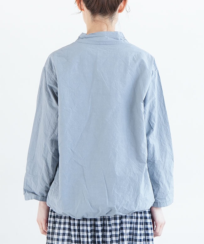 prit コットンラミーシーチング裾ゴムカーディガン P81433]prit(プリット) コットンラミーシーチング近江晒加工 裾