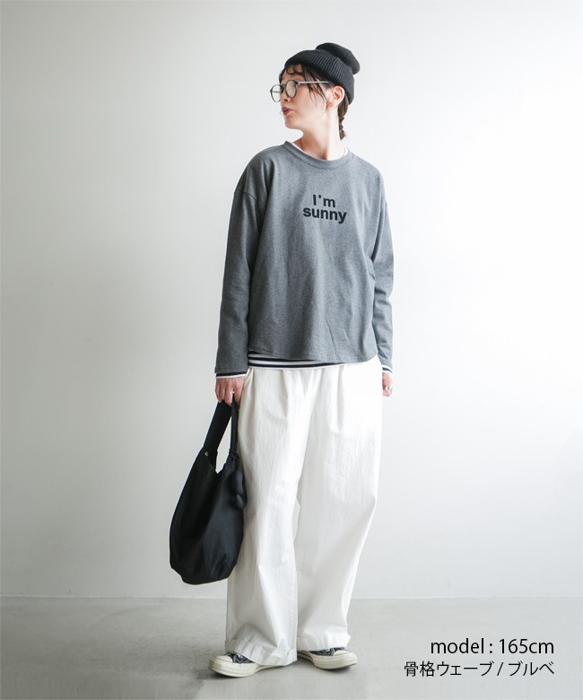 ◇SOLAMONAT(ソラモナ) 40/2度詰め天竺ボーダーL/S レディース