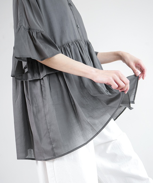 heve へイヴ チューリップボンディングブラウス グレー Heve tulip bonding blouse チューリップ