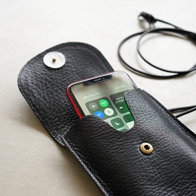 保存袋あり】CLEDRAN(クレドラン)別注 INDE S/PH HOLDER レザー