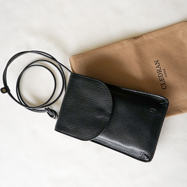 保存袋あり】CLEDRAN(クレドラン)別注 INDE S/PH HOLDER レザー