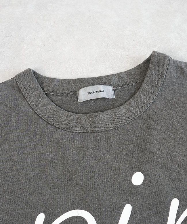 SOLAMONAT(ソラモナ) ピグメントTシャツ　グレー ◇[SMA-PIG-TSH]SOLAMONAT(ソラモナ) ピグメント加工ビッグ