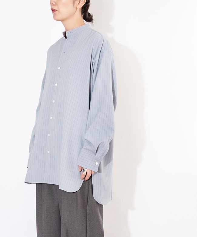 4-135227]MIDIUMISOLID(ミディウミソリッド)band collar long shit