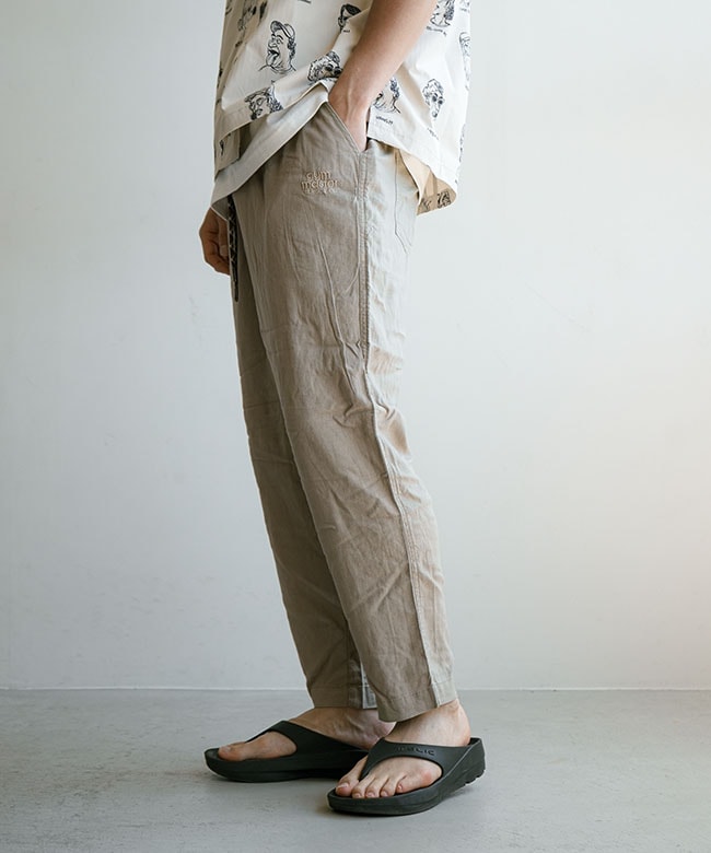 SALE 20%OFF】gym master(ジムマスター) 麻レーヨンテーパードパンツ