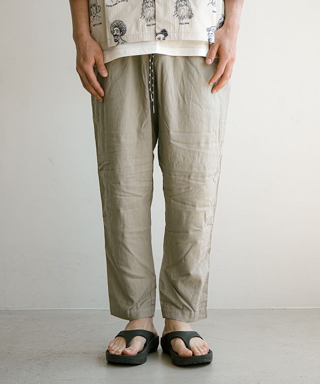 SALE 20%OFF】gym master(ジムマスター) 麻レーヨンテーパードパンツ