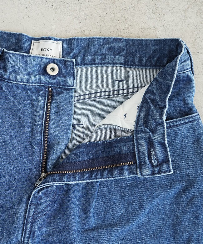 SALE 50%OFF】EVCON(エビコン) 1TUCK BAGGY DENIM BIO 1タックバギー
